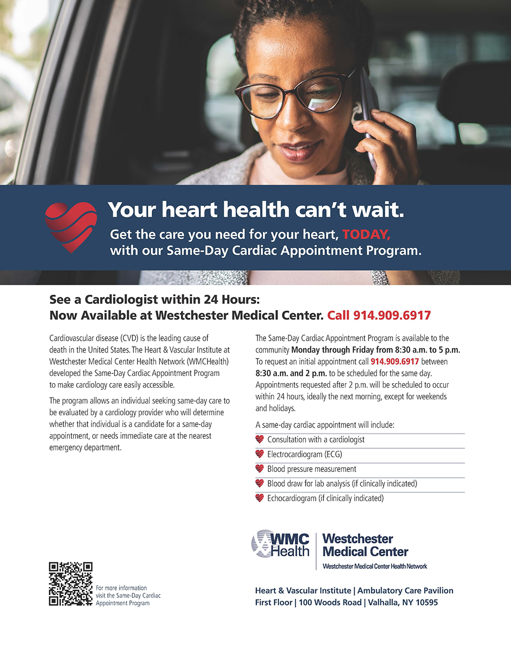 Click for a print-friendly flyer of Same-Day Cardiology Program information
