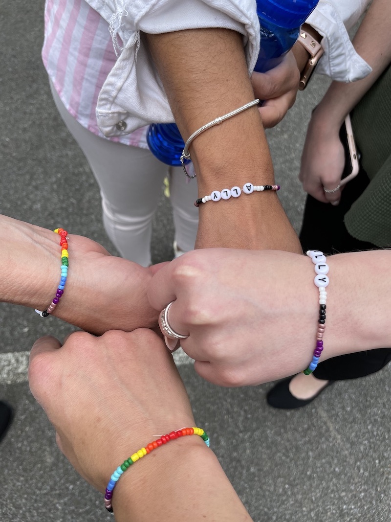 Four Hands With Wrist Bands That Say "Ally" at The Ally Center at Westchester Medical Center