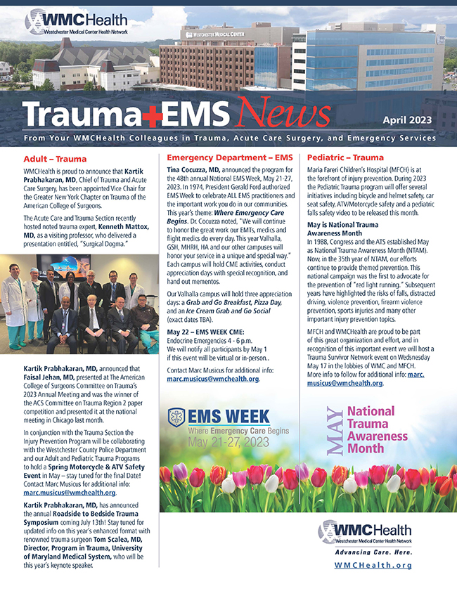 Trauma Newsletter front page